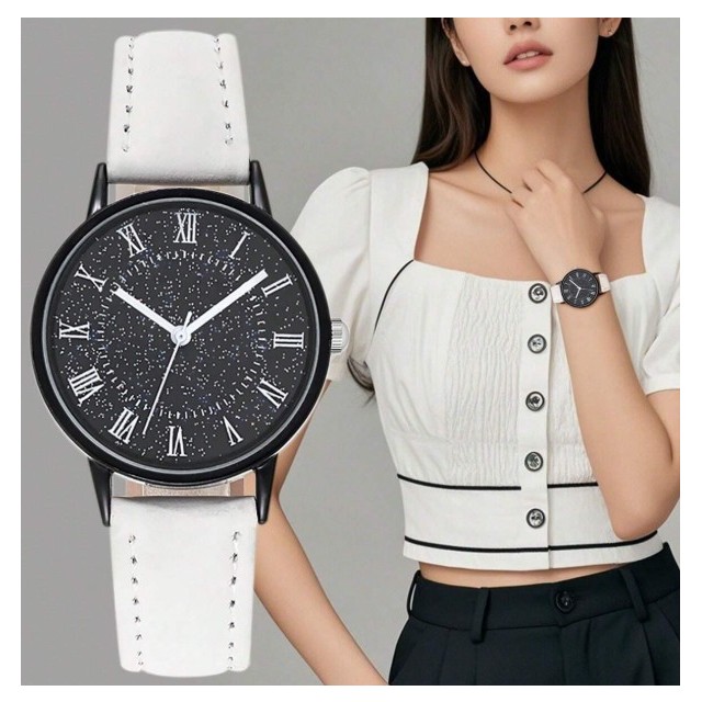 Elegantna ura črno bele barve