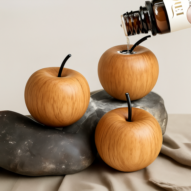 Lesen naraven difuzor v obliki jabolka svetel les