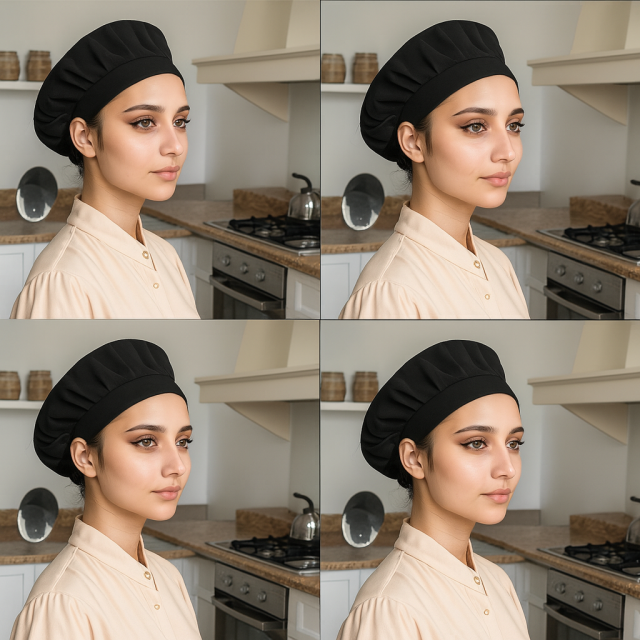 Bela ali črna klasična kuharska kapa 