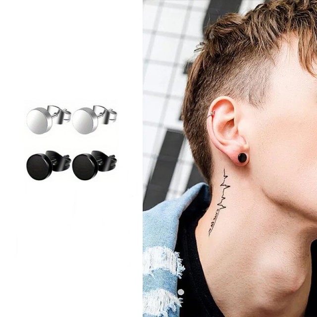 Uhani moški nerjaveče jeklo 2 barvi