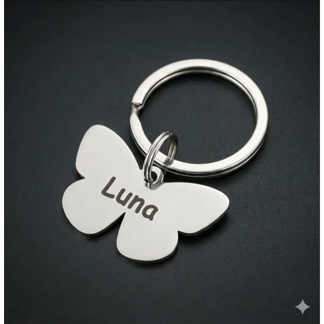 Personaliziran obesek za ključe v obliki metuljčka 