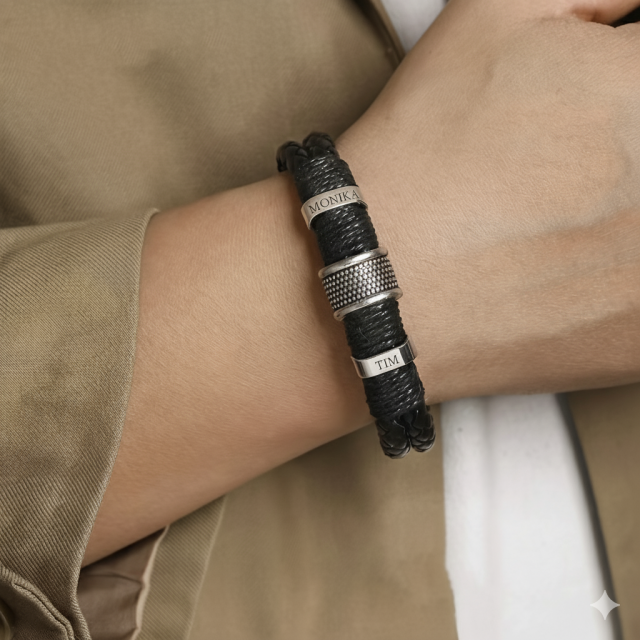 Personalizirana moška zapestnica z možnostjo do 2 gravur