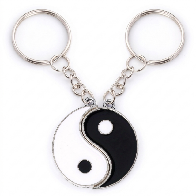 Yin Yang obeska za ključe - komplet 2 