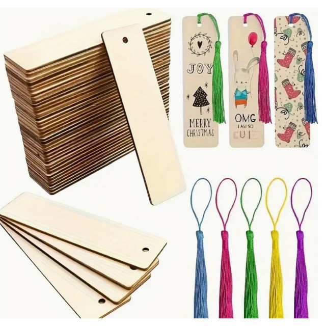 5 Kosov lesenih praznih zaznamkov za branje knjige