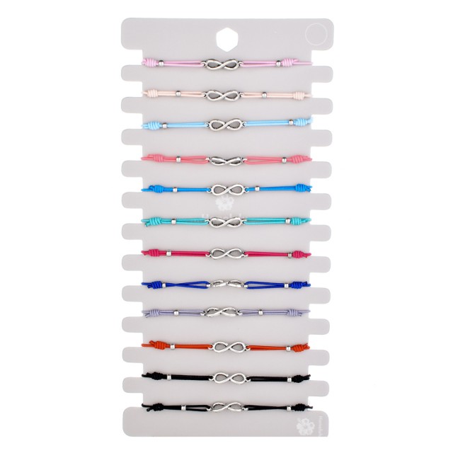 12-delni komplet Infinity zapestnic, različne barve