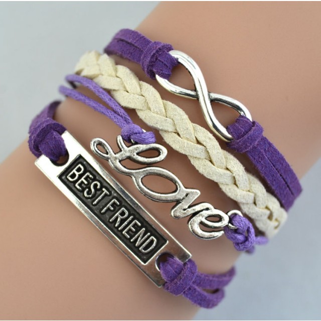 Infinity zapestnica BEST FRIEND,vijolična