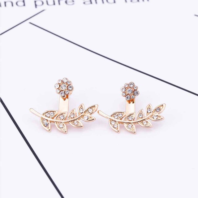 Uhančki dvojni z rožico, 2 barvi