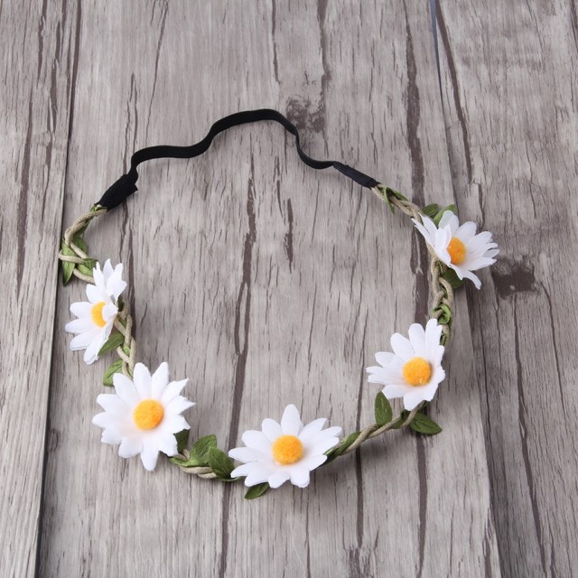 Obroč za lase marjetice BEL