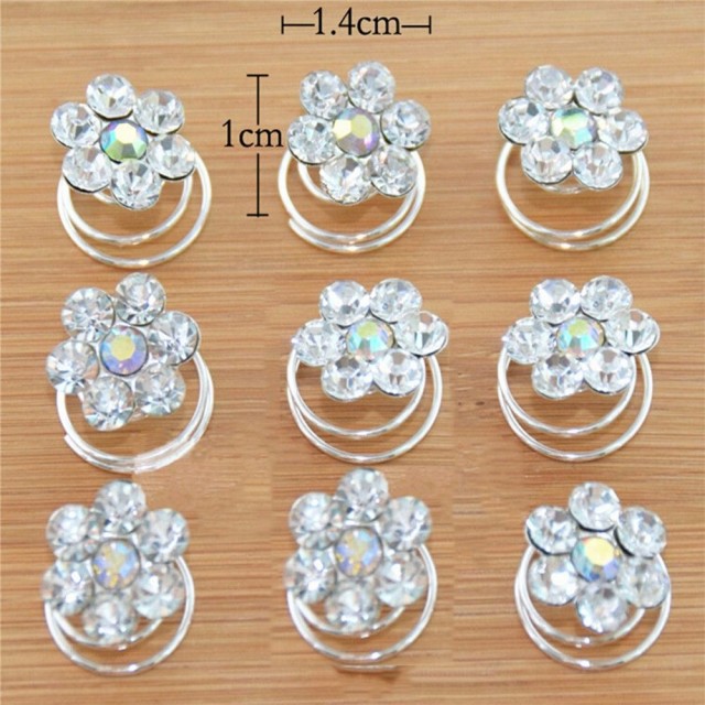 Komplet 10 špangic rožice, svetlikajoče 