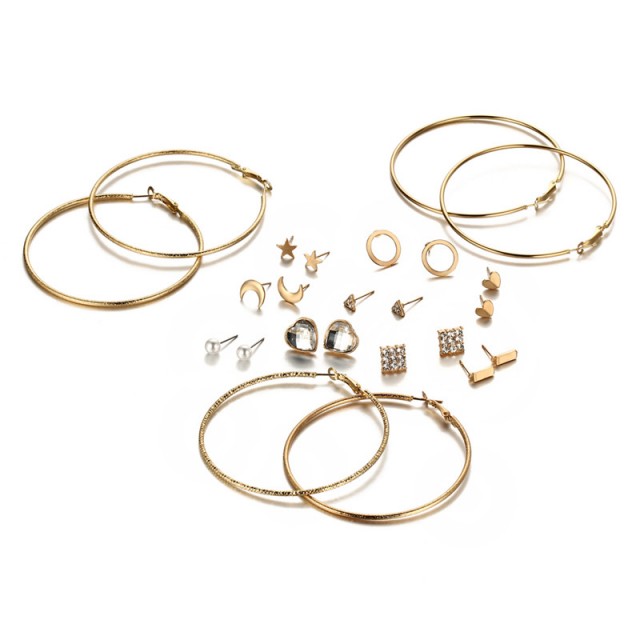 12-delni komplet uhanov, 2 barvi