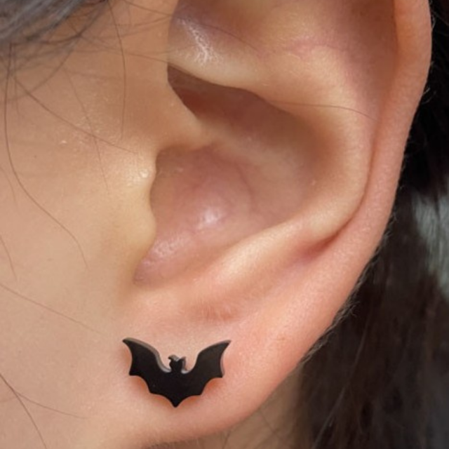 Uhani za Halloween, netopirji črni