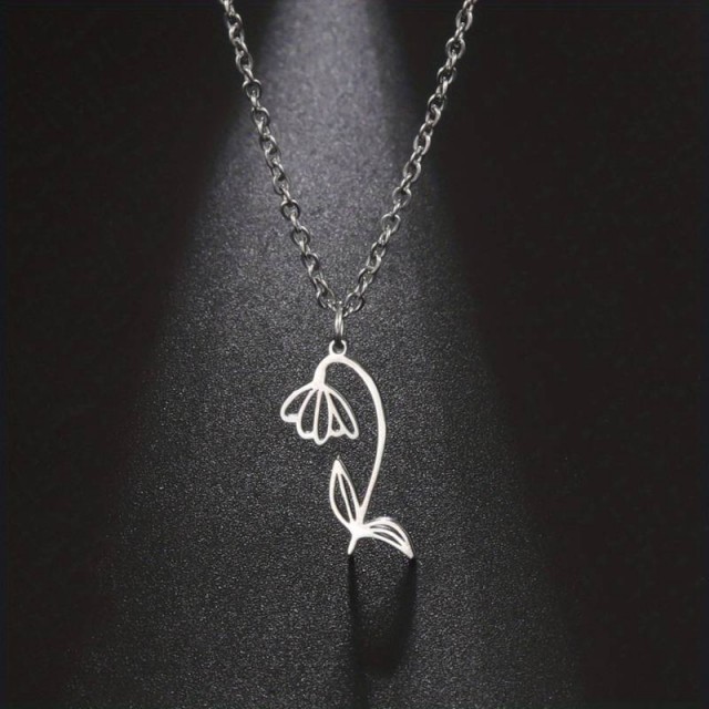 Verižica z rojstno rožo SNEŽNA KAPLJICA, januar 