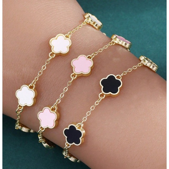 Elegantna zapestnica z manjšimi deteljami 3 barve