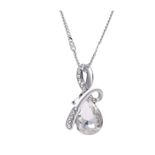 Verižica z obeskom rdeča ali bela, kristalna 