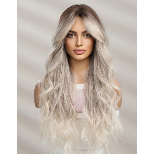 Dolga valovita blond ombre lasulja