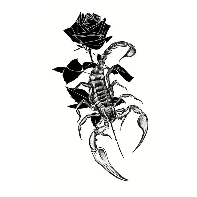 Komplet 3 tatu nalepk z vrtnico in škorpijoni