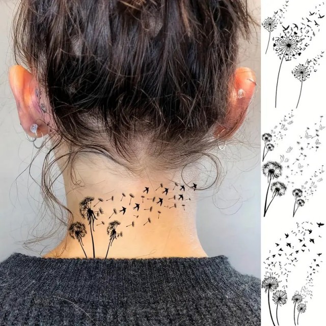 Komplet 13 začasnih tatu nalepk z regratovimi lučkami