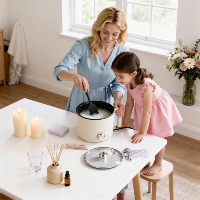 Začetni komplet za izdelavo sveč z električnim talilnikom voska (1,8 L)