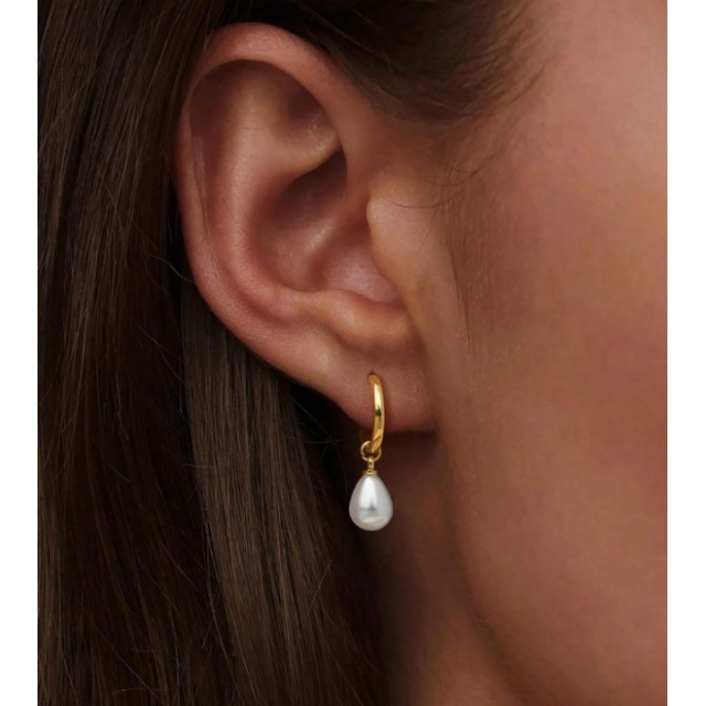 Preprosti elegantni uhani s perlico 2 barvi