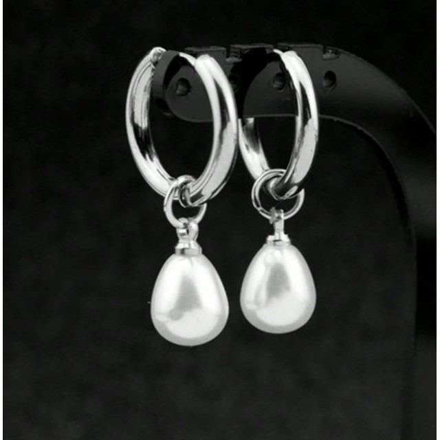 Preprosti elegantni uhani s perlico 2 barvi