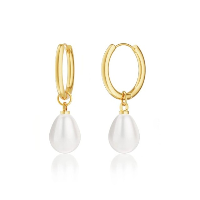 Preprosti elegantni uhani s perlico 2 barvi