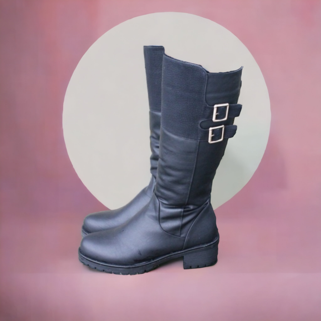 Škornji modni črni A8813 BLACK