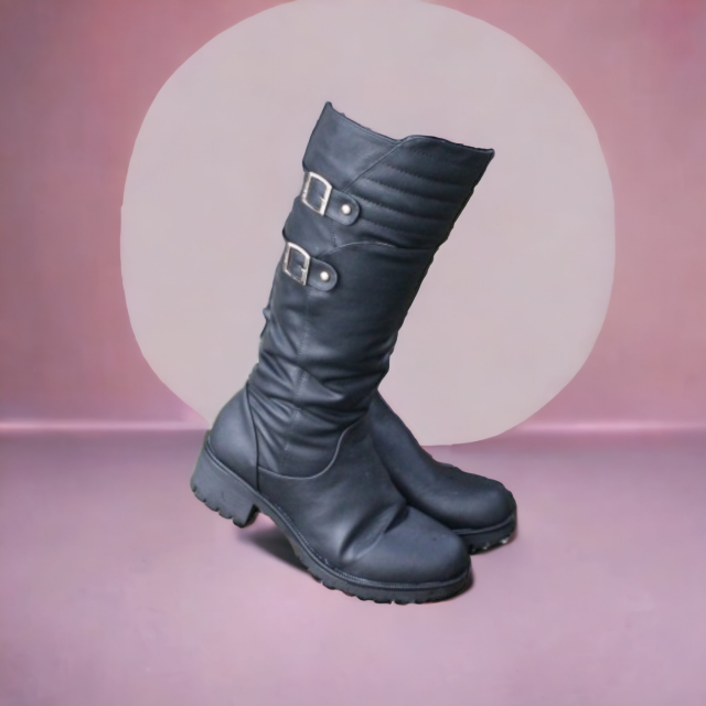 Škornji modni črni A9918 BLACK 