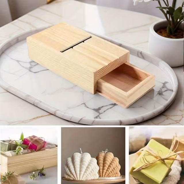 Ročni leseni rezalnik za sveče in mila