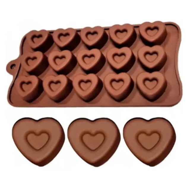 Silikonski modelček za pripravo mil sveč srčki