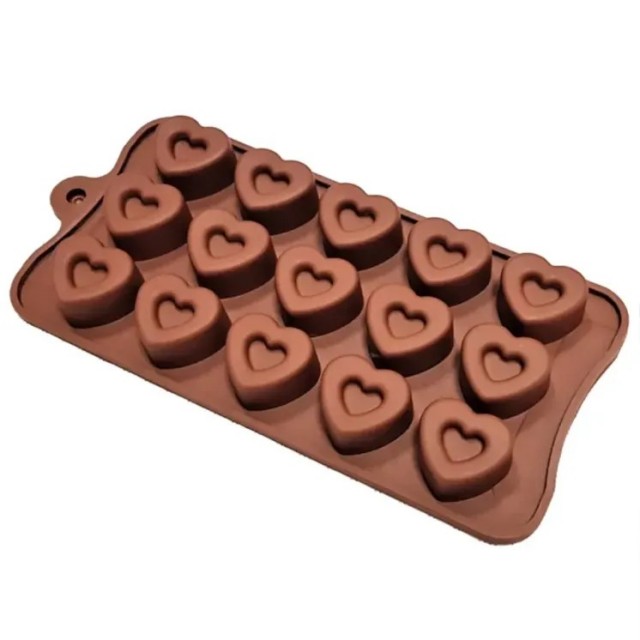 Silikonski modelček za pripravo mil sveč srčki