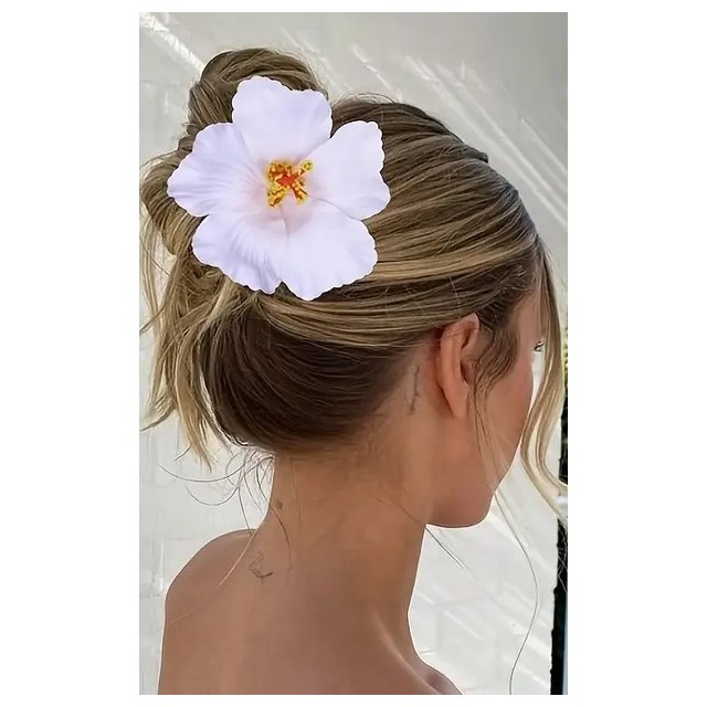  Poletna okrasna sponka za lase – Hibiskusov cvet 5 barv 
