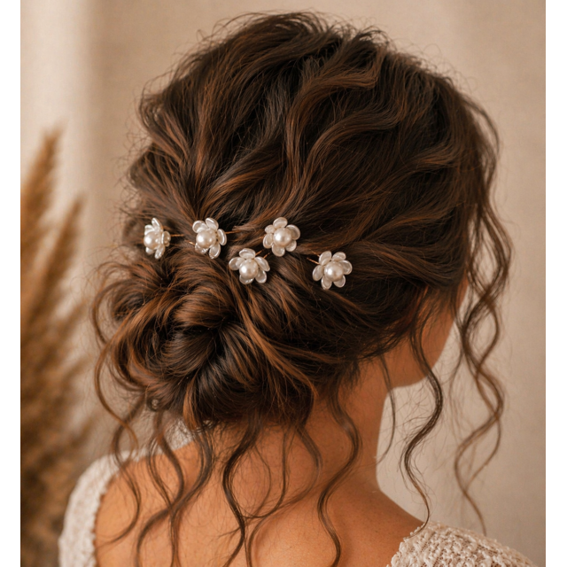 Komplet 6 lasnih sponkic z rožicami