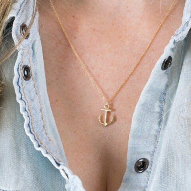 Verižica zlata sidro