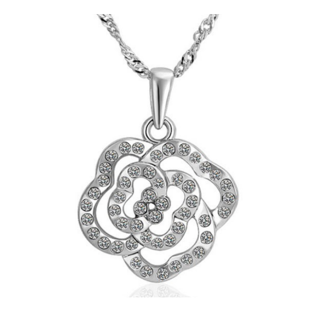 Elegantna verižica z obeskom vrtnice