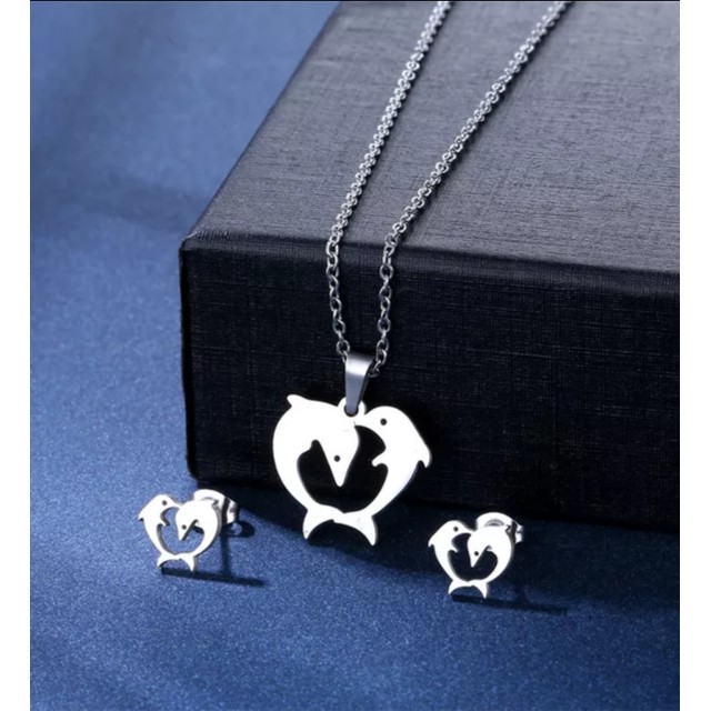 Komplet iz nerjavečega jekla, dva DELFINA