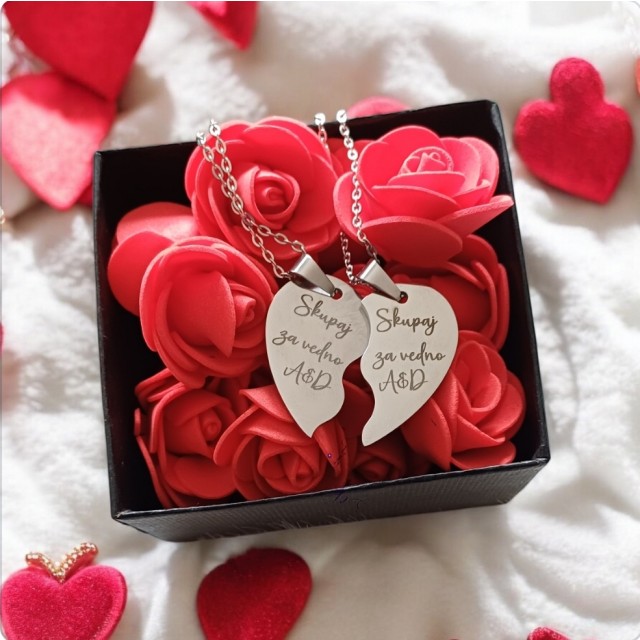 Komplet 2 personaliziranih verižic, SKUPAJ ZA VEDNO