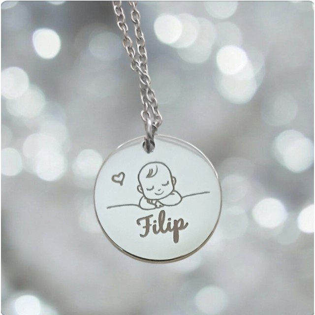 Personalizirana ogrlica MOTIV DOJENČKA IN IME