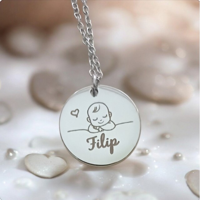 Personalizirana ogrlica MOTIV DOJENČKA IN IME