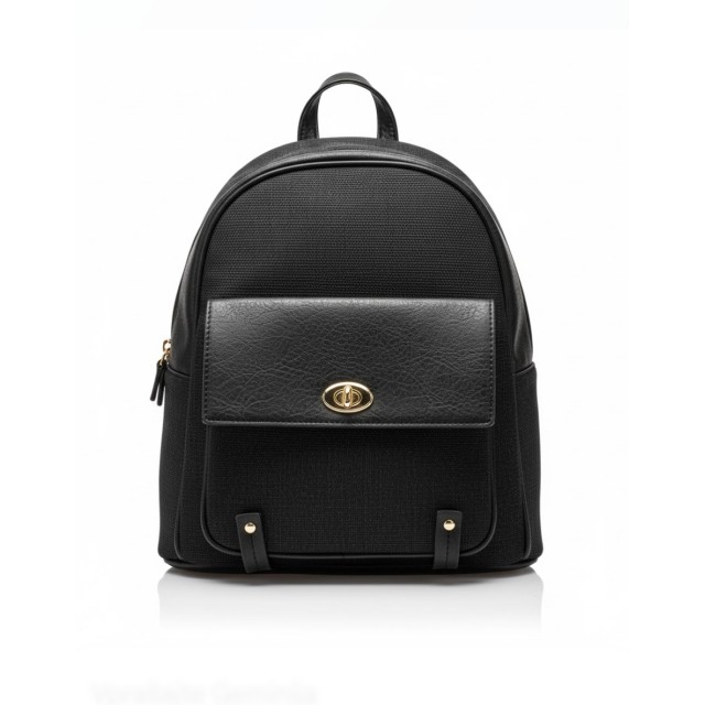 Nahrbtnik črn s predalom spredaj 3439