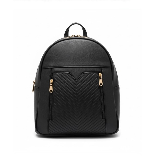 Nahrbtnik usnjen črn večji 2 zadrgi spredaj 8295