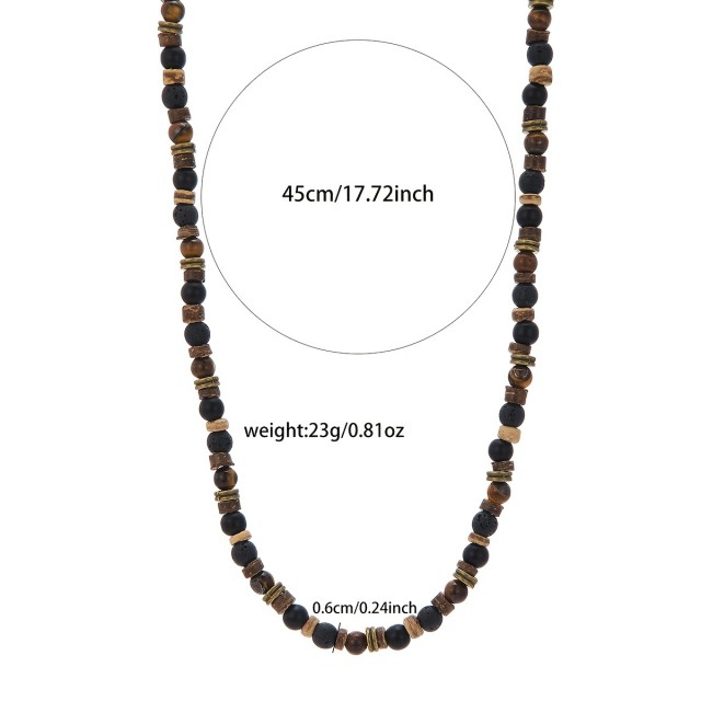 Ogrlica iz kokosovih školjk in perlic tigrovega očesa