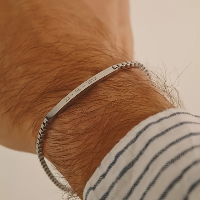 Personalizirana moška zapestnica z gravuro po želji