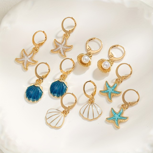 Komplet 5 parov uhanov s poletnimi motivi