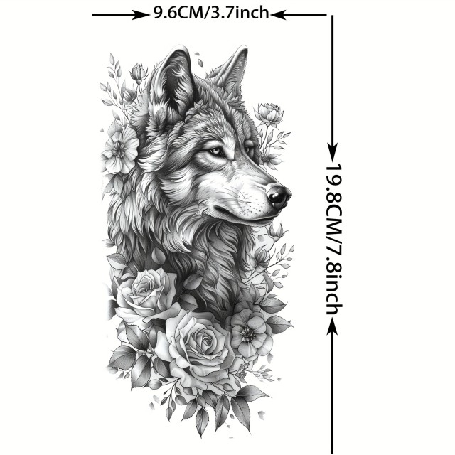Začasna tetovaža vodoodporna z volkom