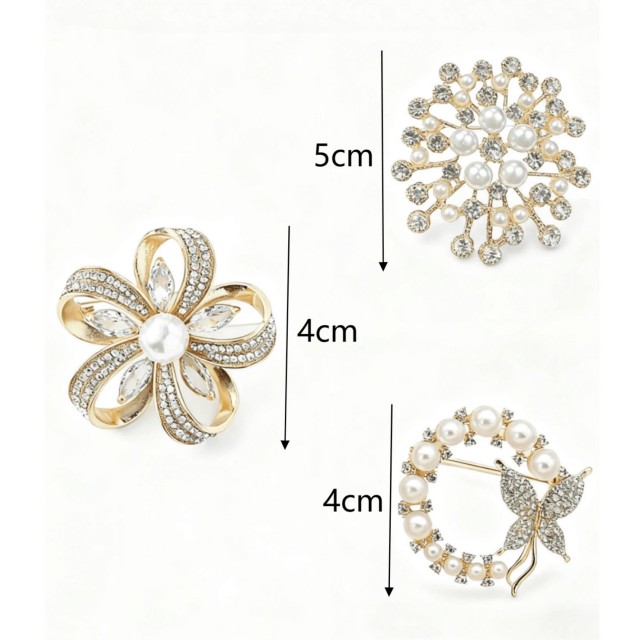 3 delni komplet ženskih brošk