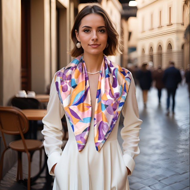 Čudovita cvetlična pravokotna rutka