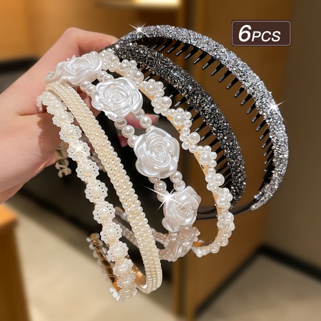 Komplet 6 elegantnih obročkov za lase 