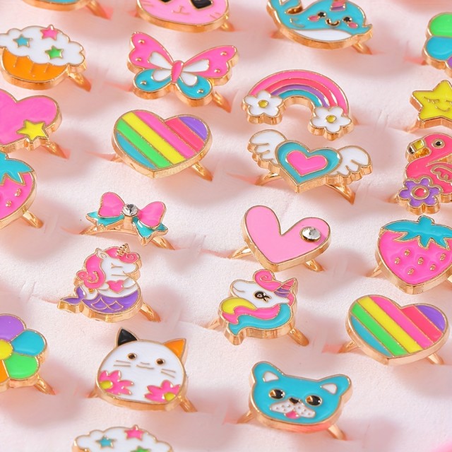 Komplet 36 nastavljivih otroških prstanov 