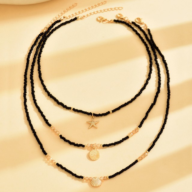 Komplet 3 poletnih verižic  drevo življenja morska zvezda školjka 2 barvi 