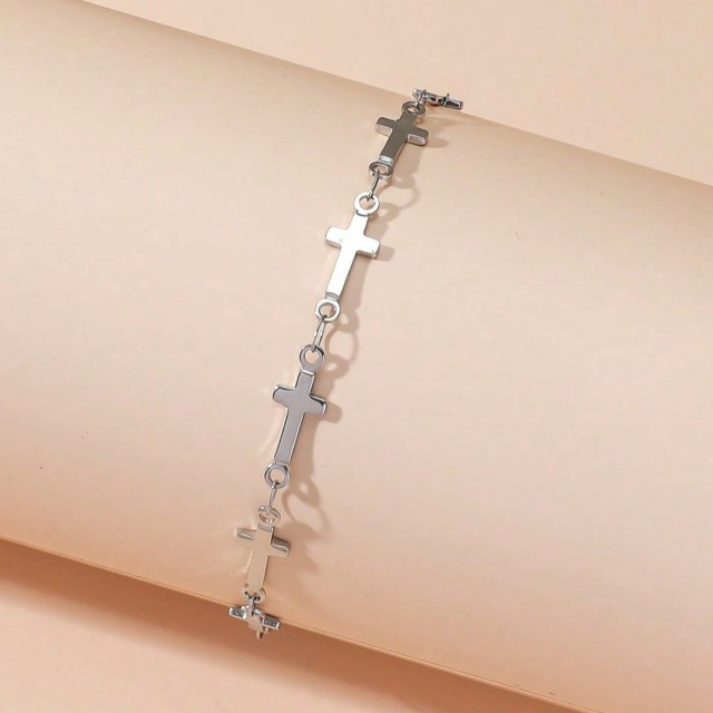 Zapestnica z majhnimi križi nerjaveče jeklo